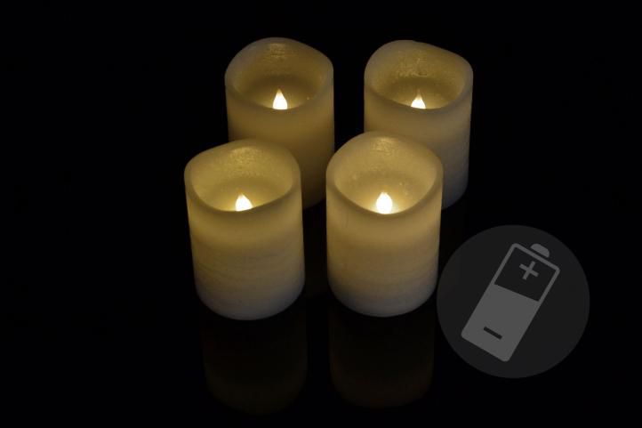 4 ks umělá svíčka na baterie s dálkovým ovládáním, změna barev
