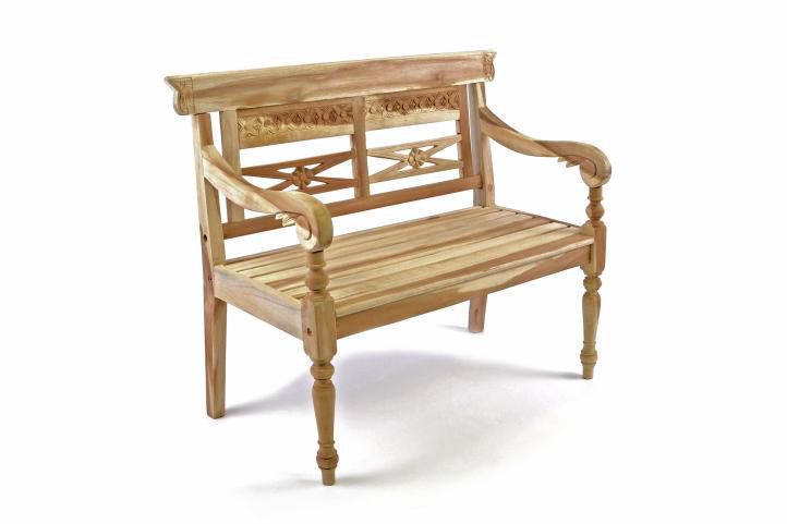 Dětská okrasná dřevěná lavička, vyřezávané detaily, 80 cm