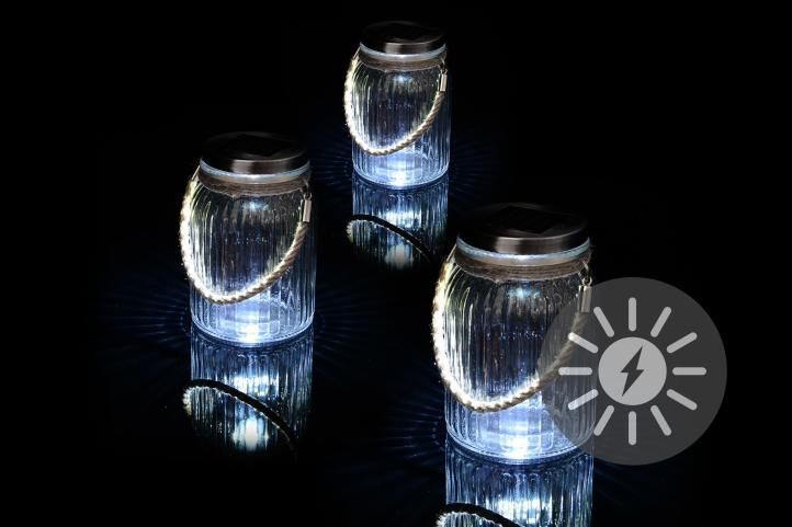 3 ks dekorativní solární lampičky- tvar sklenic