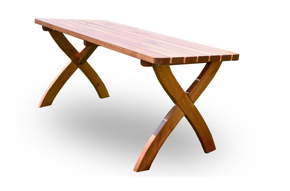 Venkovní masivní stůl 160 cm, borovice- tm. hnědá