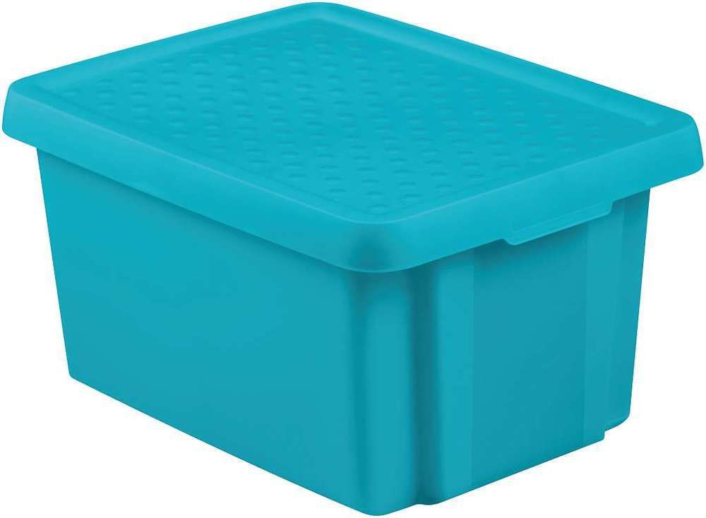 Úložný plastový box s víkem 16 l, modrý