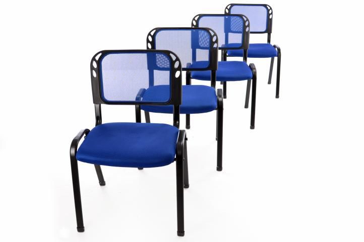4 ks stohovatelná židle, čekárny / ordinace / konference, modrá