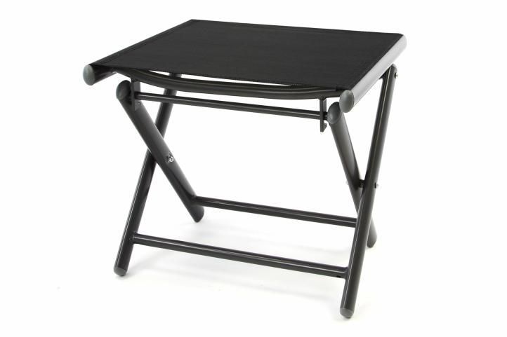 Skládací stolička na sezení / pod nohy, hliník / textil, černá