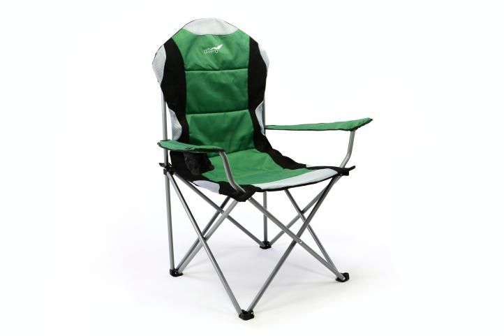 Skládací textilní rybářská židle, zelená / černá