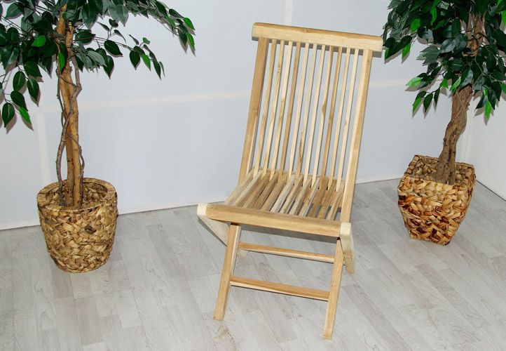 Teaková zahradní židle bez područek, masivní dřevo, skládací