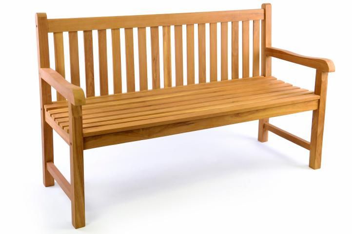 Dřevěná venkovní lavice, masivní teakové dřevo, 150 cm