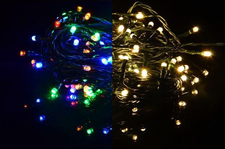 Svítící LED řetěz venkovní / vnitřní, přepínatelné funkce, 19,9 m
