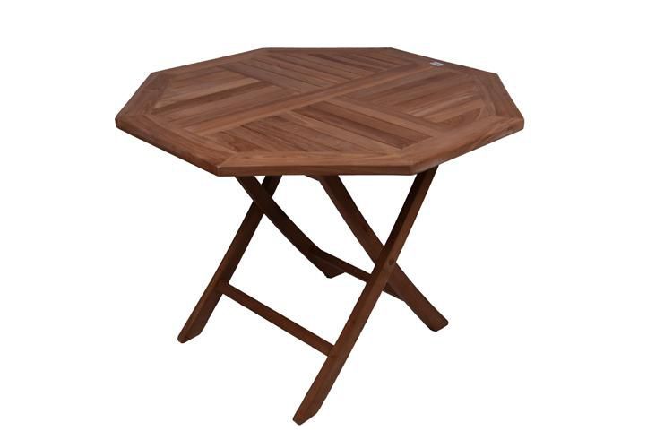 Dřevěný venkovní stůl osmiúhelníkový, teakové dřevo, průměr 100 cm