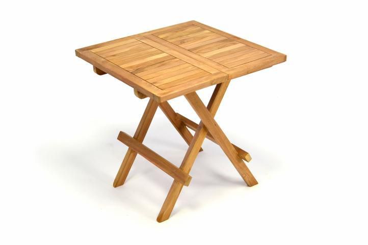 Menší čtvercový dřevěný stolek na balkon / terasu, 50x50 cm