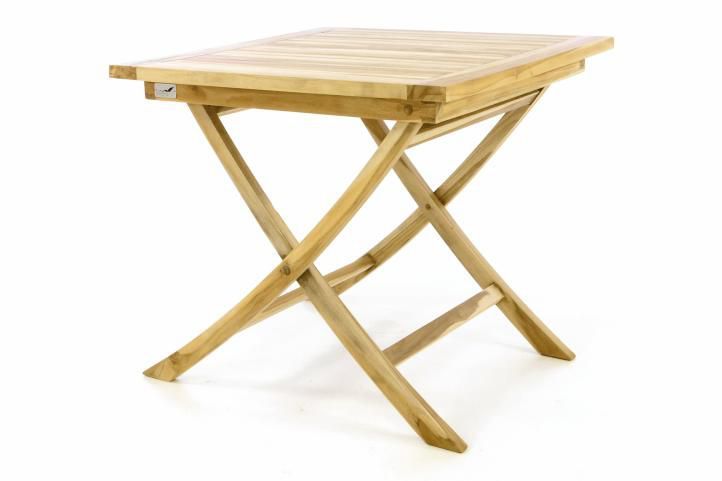 Skládací stolek z teakového dřeva, na terasu / balkon, 80x80 cm