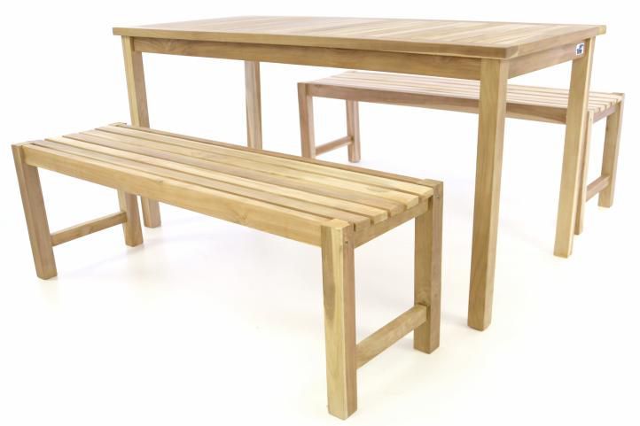 Zahradní nábytek- stůl s lavicemi, teakové dřevo, 150 cm