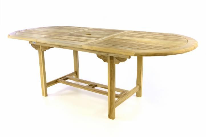 Zahradní stůl z masivu- teakové dřevo, oválný, rozkládací, 170-230 cm