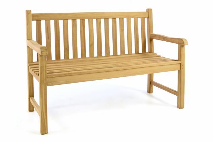 Menší zahradní lavice z teakového dřeva, 2- místná, 130 cm