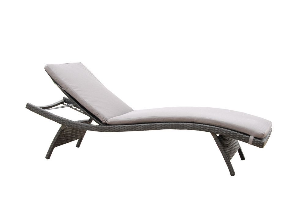 Luxusní anatomické relaxační lehátko na zahradu, umělý ratan, vč. polstru