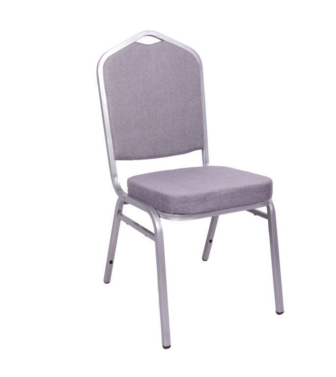Banketová / kongresová židle vysoce polstrovaná, stohovatelná, nosnost 150 kg, šedá