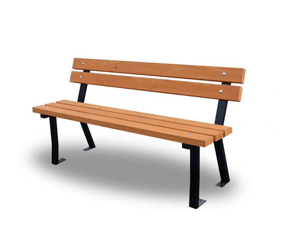 Venkovní lavice- masivní kovový rám + dřevěné desky, k přišroubování, 150 cm, 25 kg