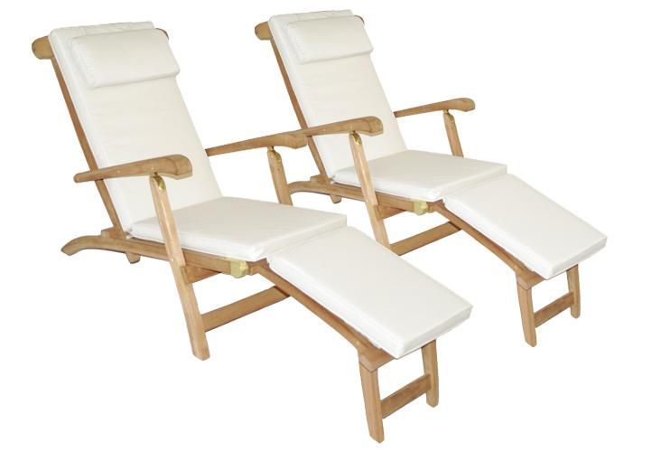 2 ks luxusní pratelné polstrování pro židle a lehátka 2v1, odpojitelná nožní část, krémové