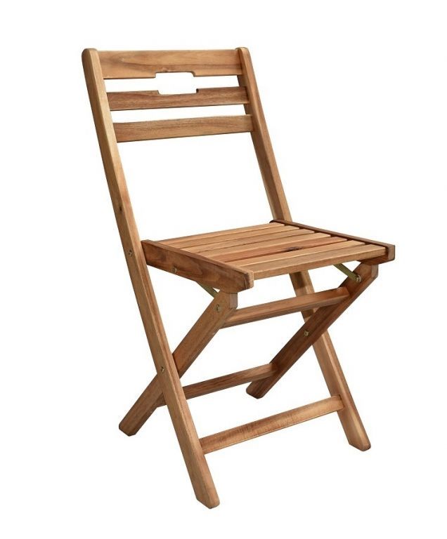 2x venkovní skládací židle na zahradu / balkon / terasu, masivní dřevo akácie