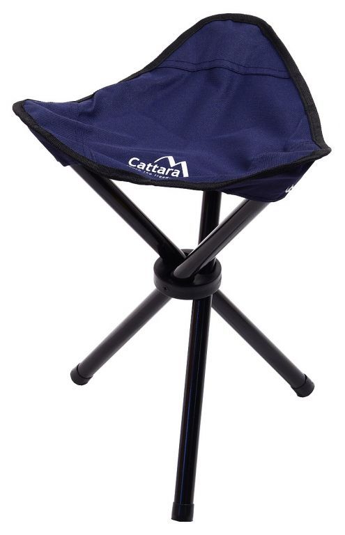 Malá skládací přenosná židlička- trojnožka bez opěradla, vč. tašky, modrá
