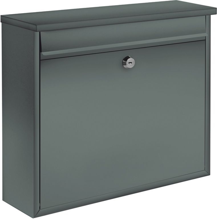 Poštovní schránka venkovní / vnitřní, uzamykatelná, obdélníková, šedá, 31x36x10cm
