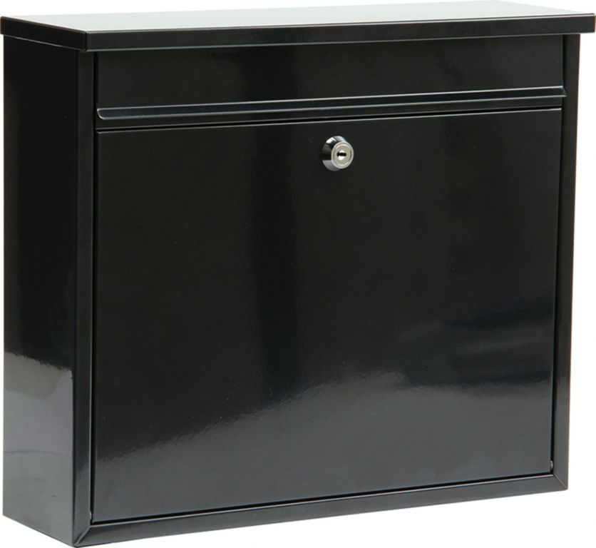 Poštovní schránka venkovní / vnitřní, uzamykatelná, obdélníková, černá, 31x36x10cm