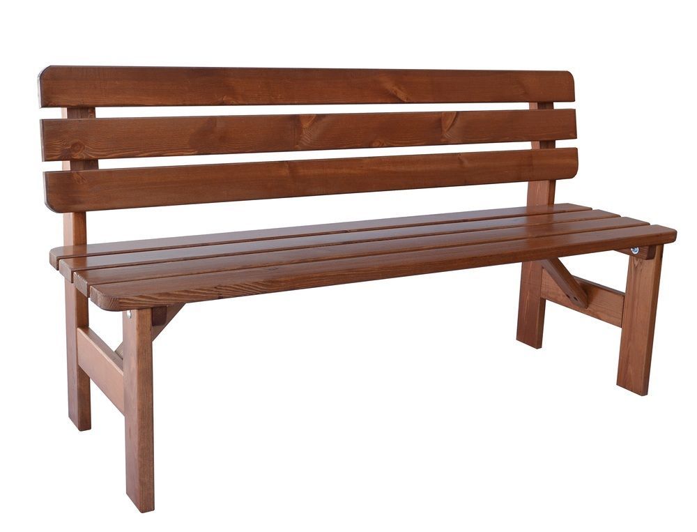 Venkovní lavice z masivního dřeva na zahradu / pod pergolu, lakovaná, 180 cm