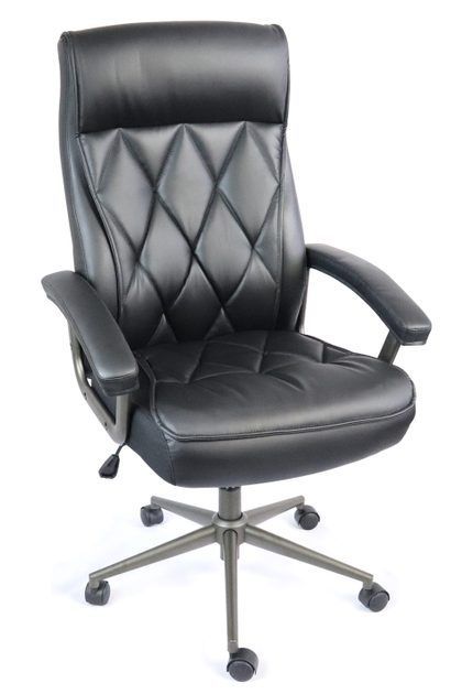 Luxusní kancelářská otočná židle extra měkká prošívaná, polstrované područky, černá