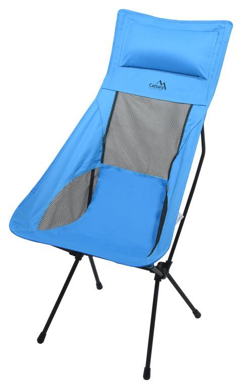 Pohodlná kempovací židlička s větracími síťkami do 110 kg, modrá