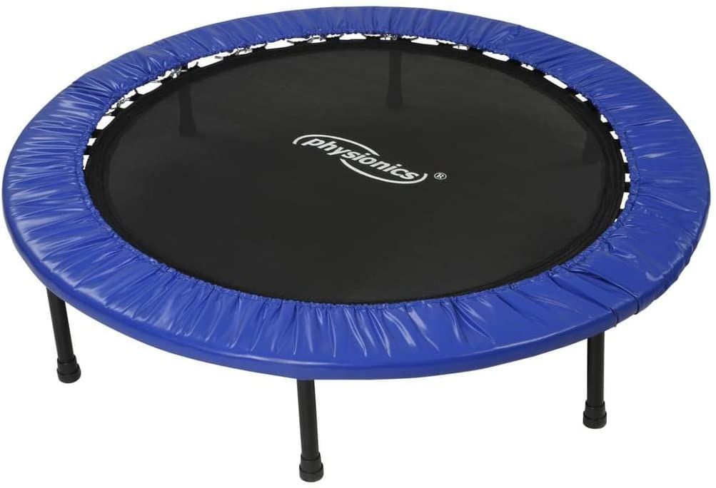 Gymnastická trampolína do domu / tělocvičny, do 100 kg, modrá / černá, průměr 122 cm