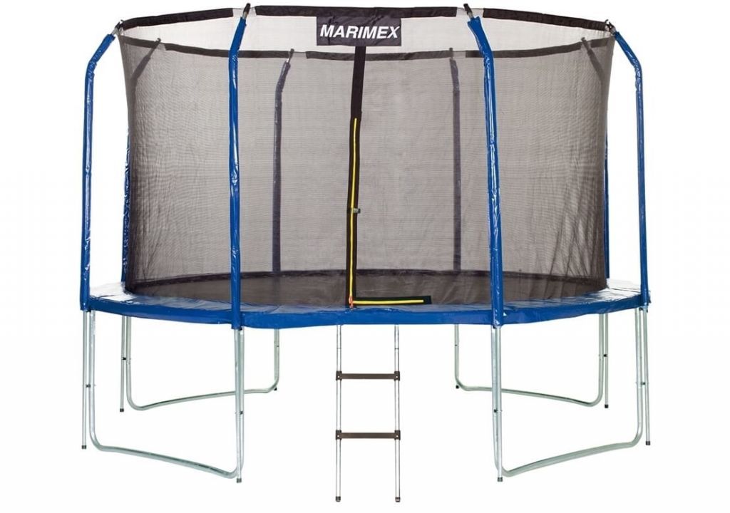 Venkovní trampolína s nosností 150 kg pro děti i dospělé, ochranná síť, 396 cm