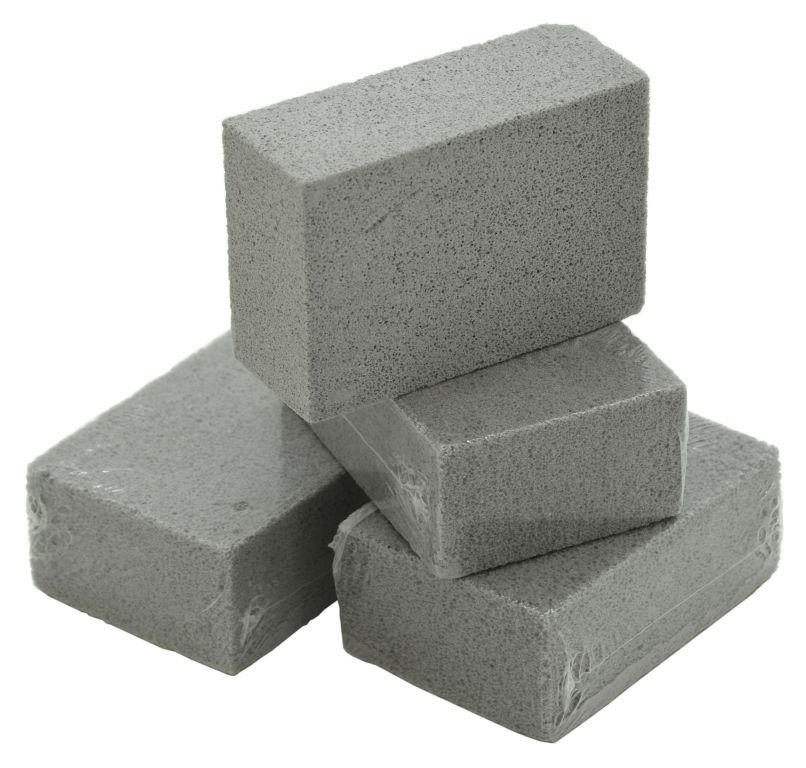 4x kámen z pemzy na čištění grilovacích roštů 10x7x4 cm