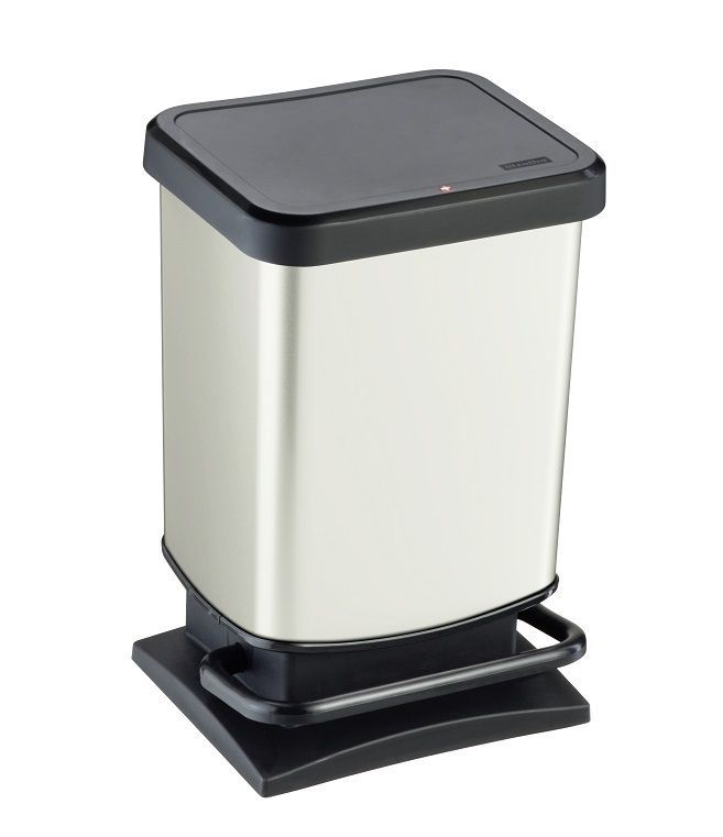 Kvalitní odpadkový koš do kuchyně / chodby / kanceláře, rámeček na uchycení pytle, 20 L, bílá / černá