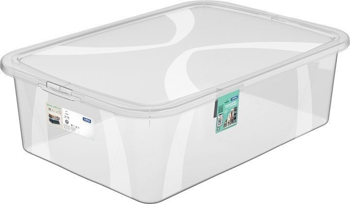 Velký úložný průhledný plastový box do bytu / dílny 29 L, 39x17x57 cm