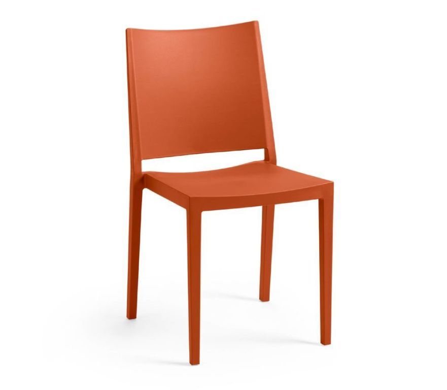 Moderní plastová židle venkovní + vnitřní do 150 kg, zahrada / restaurace / jídelny, cihlově červená