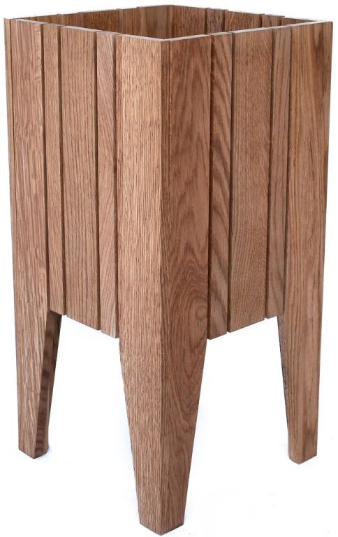 Dřevěný dubový dekorativní obal na květináč venkovní + vnitřní, 25x25x50 cm
