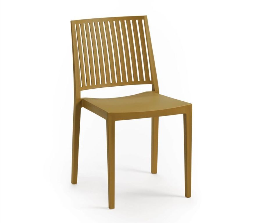 Plastová židle s vysokou nosností 150 kg venkovní + vnitřní, velbloudí žlutá