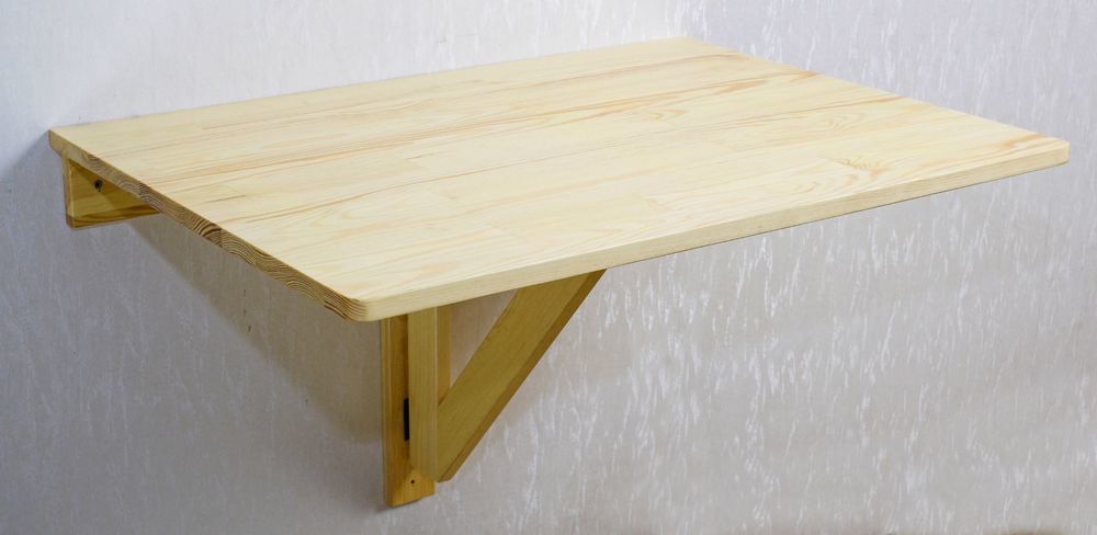 Sklopný nástěnný stůl dřevěný masiv borovice venkovní / vnitřní, 79x59 cm