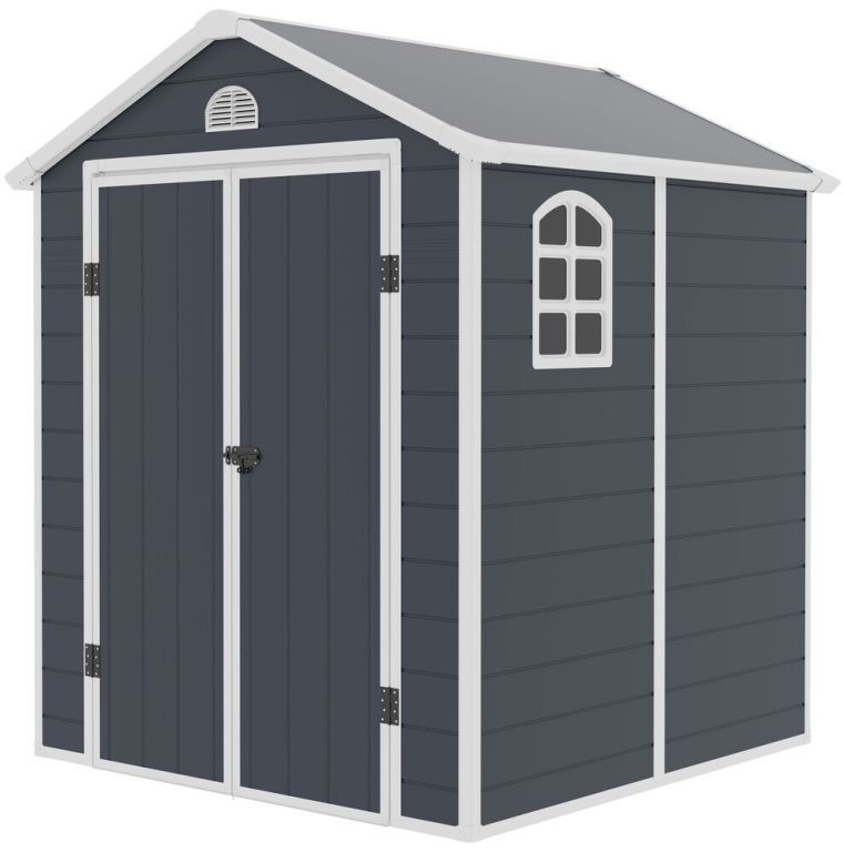 Moderní zahradní domek tmavě šedý malý, na nářadí / sekačku / kola, 192x190x226 cm