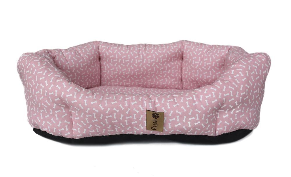 Oválný pelíšek pro psy růžový nepromokavé dno 50x40x17 cm