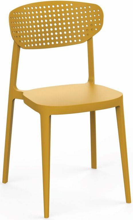 Stohovatelná moderní židle ke stolu do 150 kg plastová, žlutá