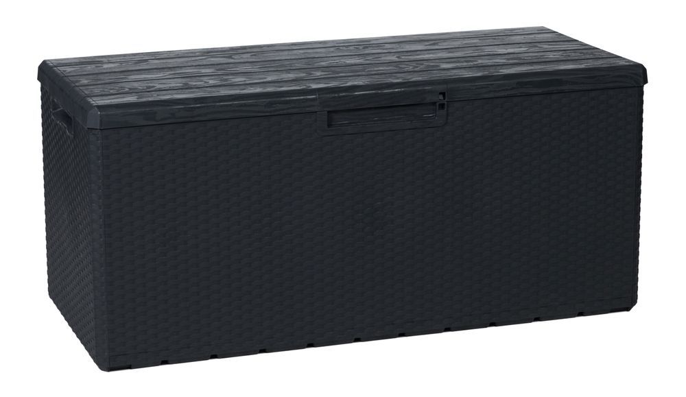 Uzamykatelný plastový úložný box velký venkovní grafitový (tmavě šedý) 340 L