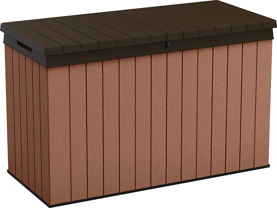 Kvalitní zahradní úložný box dřevoplast evotech hnědý / tmavě hnědý, 662 L