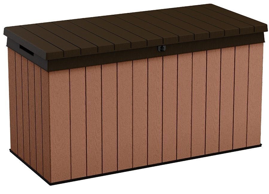 Kvalitní zahradní úložný box dřevoplast evotech hnědý / tmavě hnědý, 570 L
